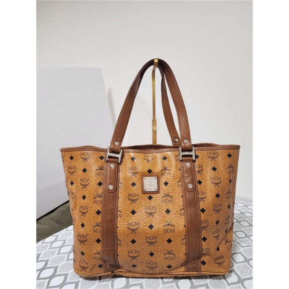 Authentic MCM Visestos Shopping Tote Bag Brown - Picture 11 of 11